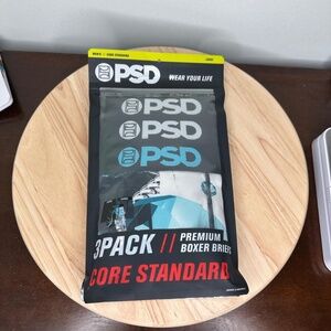 PSD 3 Pack Core Standard Premium Boxer Briefs Shorts Iced Silver Diamond NEW